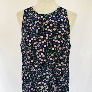 REBECCA TAYLOR 100% Silk Semi Sheer Floral Tank